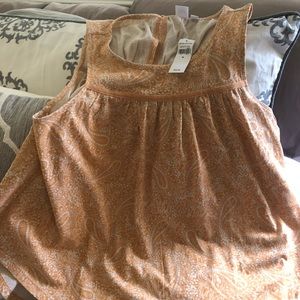 NWT Paisley Print Shirred Hi-Lo Tank Top Size M